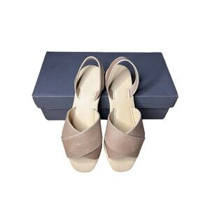 NIB Nisolo All-Day Cross Strap Sandals Almond Size 7.5